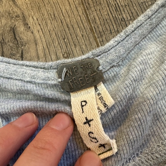 Free People Malibu Thermal Top- Light Grey - Picture 5 of 6